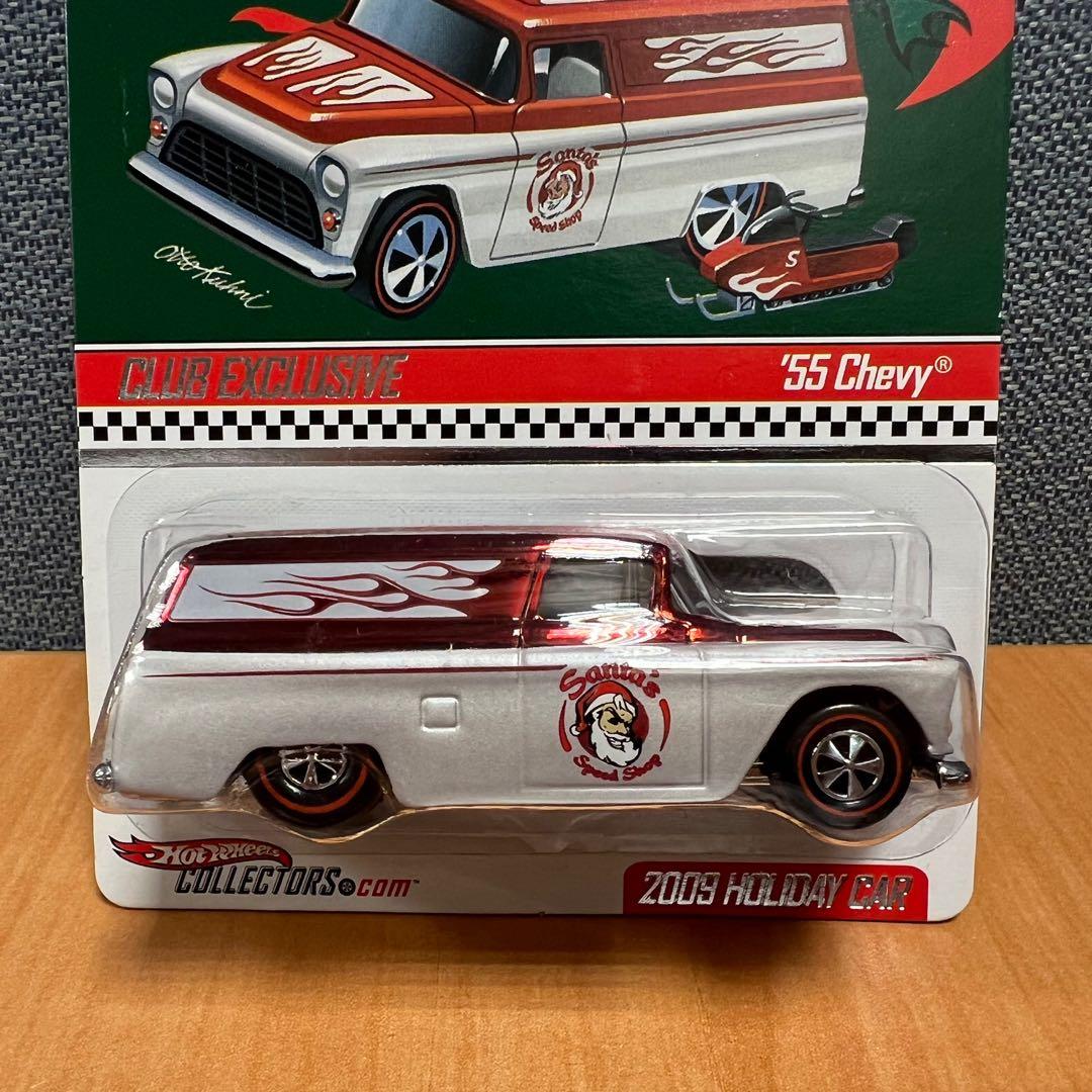 Hot Wheels Hotwheels RLC Red Line Club 2009 HOLIDAY CAR CLUB EXCLUSIVE 55  Chevy Panel with snowmobile LIMITED 01074/06000