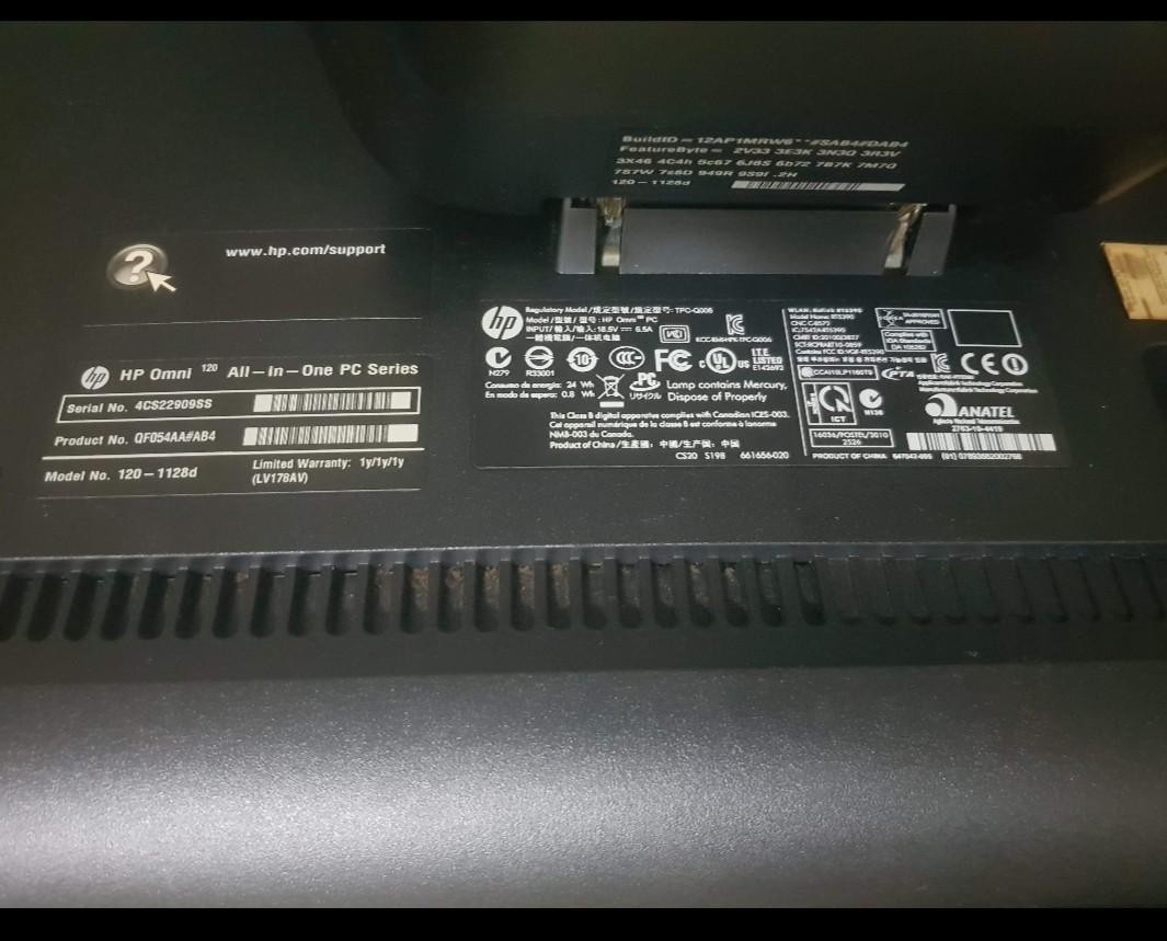 HP Omni 120 AllinOne PC (All in 1 PC, desktop) not laptop, Computers
