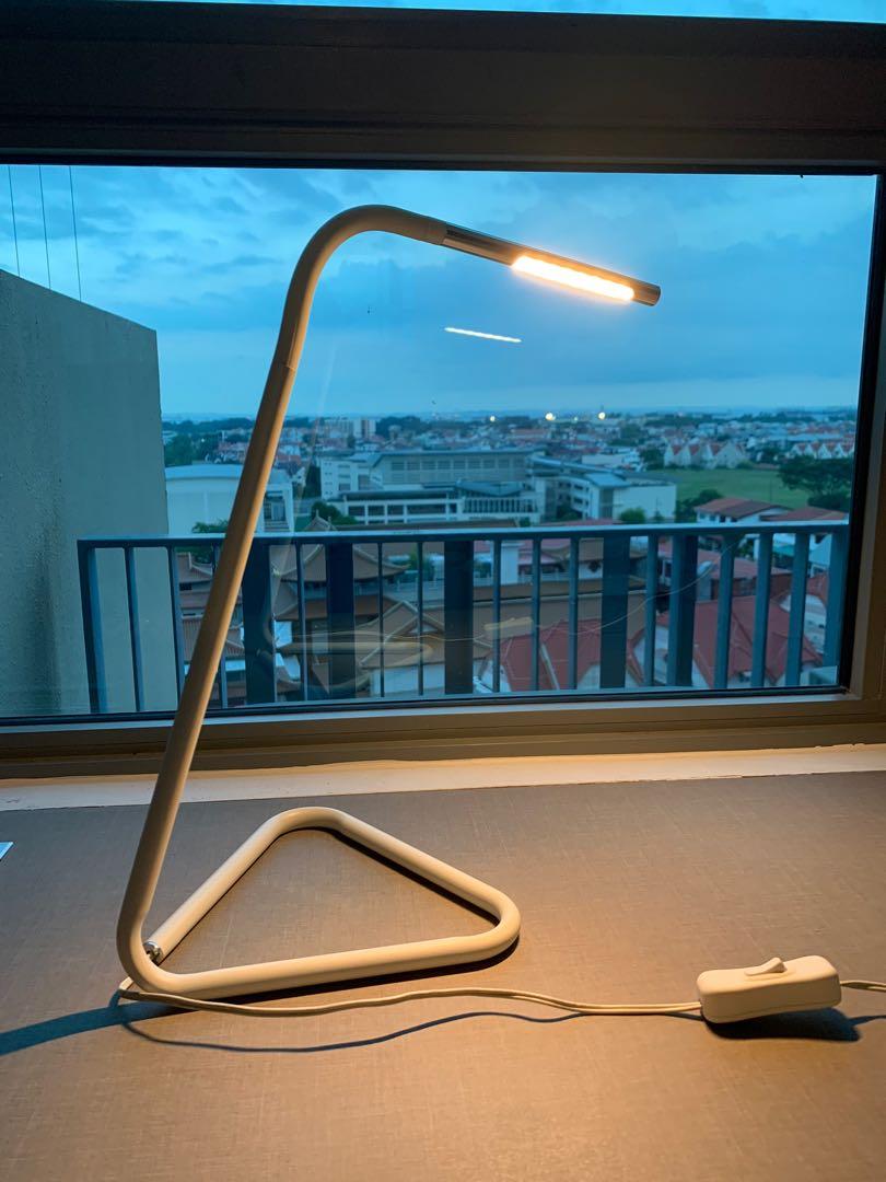 IKEA HARTE led work lamp desk lamp white, Furniture & Home Living