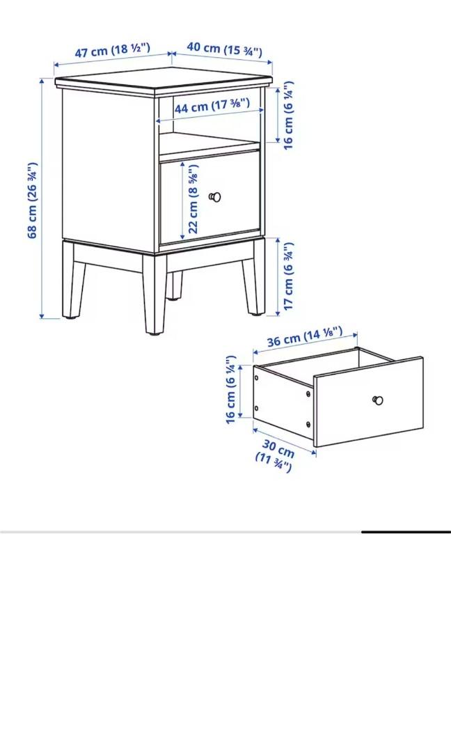 IKEA IDANAS Bedside Table, Furniture & Home Living, Furniture, Other