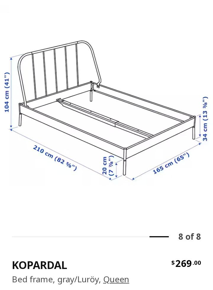 IKEA Kopardal Queen bed frame++, Furniture & Home Living, Furniture, Bed Frames & Mattresses on