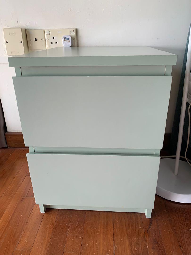 IKEA Malm bedside table with drawers, Furniture & Home Living