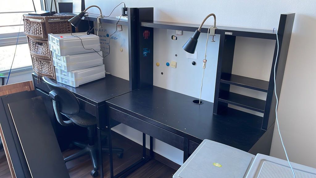 IKEA Study Table (with shelf & lamp), Furniture & Home Living