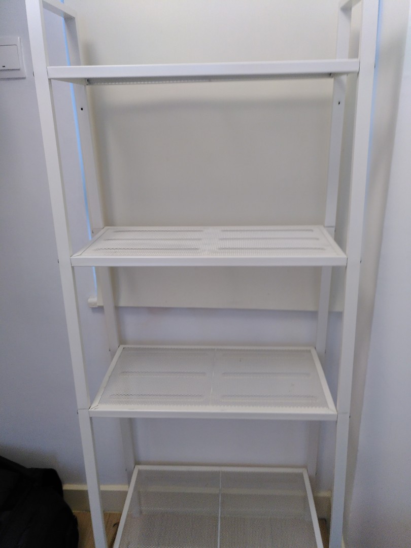 Ikea White metal shelf, 傢俬＆家居, 傢俬, 書櫃、櫃子及架 Carousell