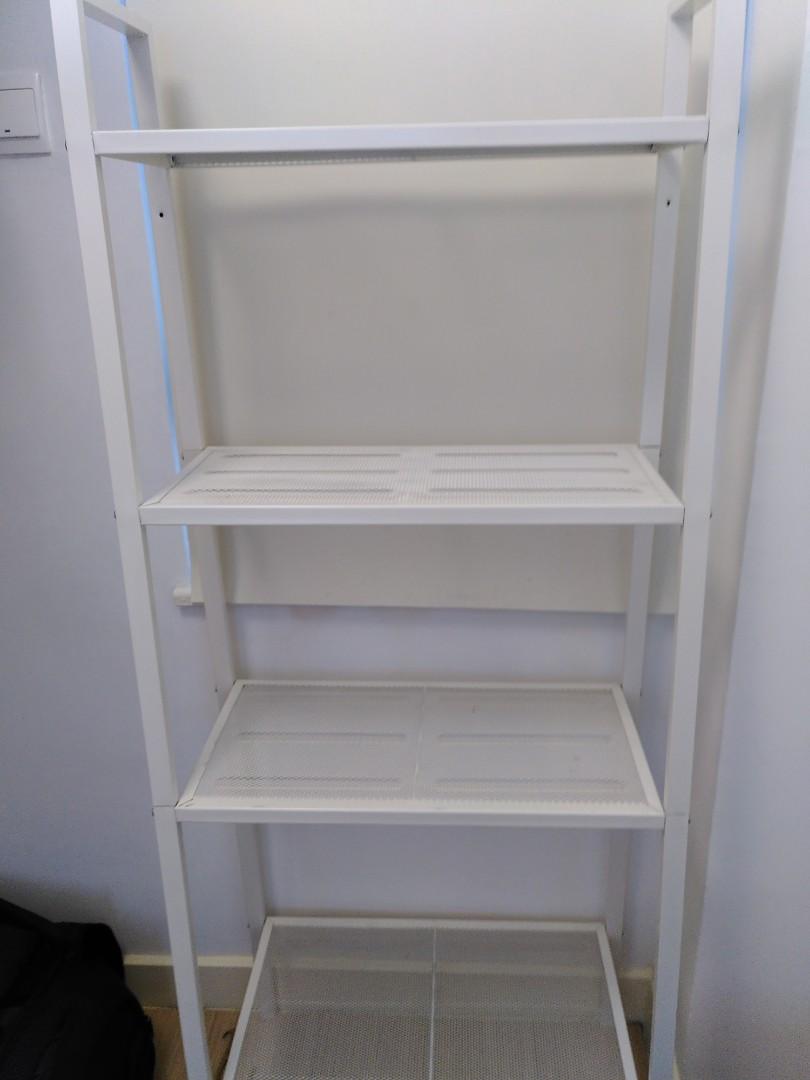 Ikea White metal shelf, 傢俬＆家居, 傢俬, 書櫃、櫃子及架 Carousell