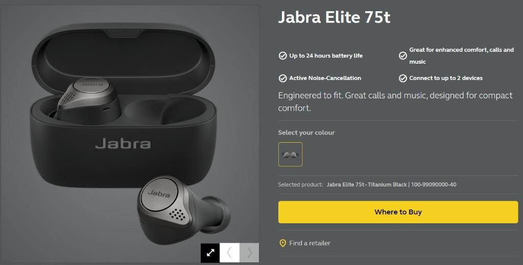 Jabra Elite 75t (Warranty until Sep'22), Audio, Earphones on Carousell