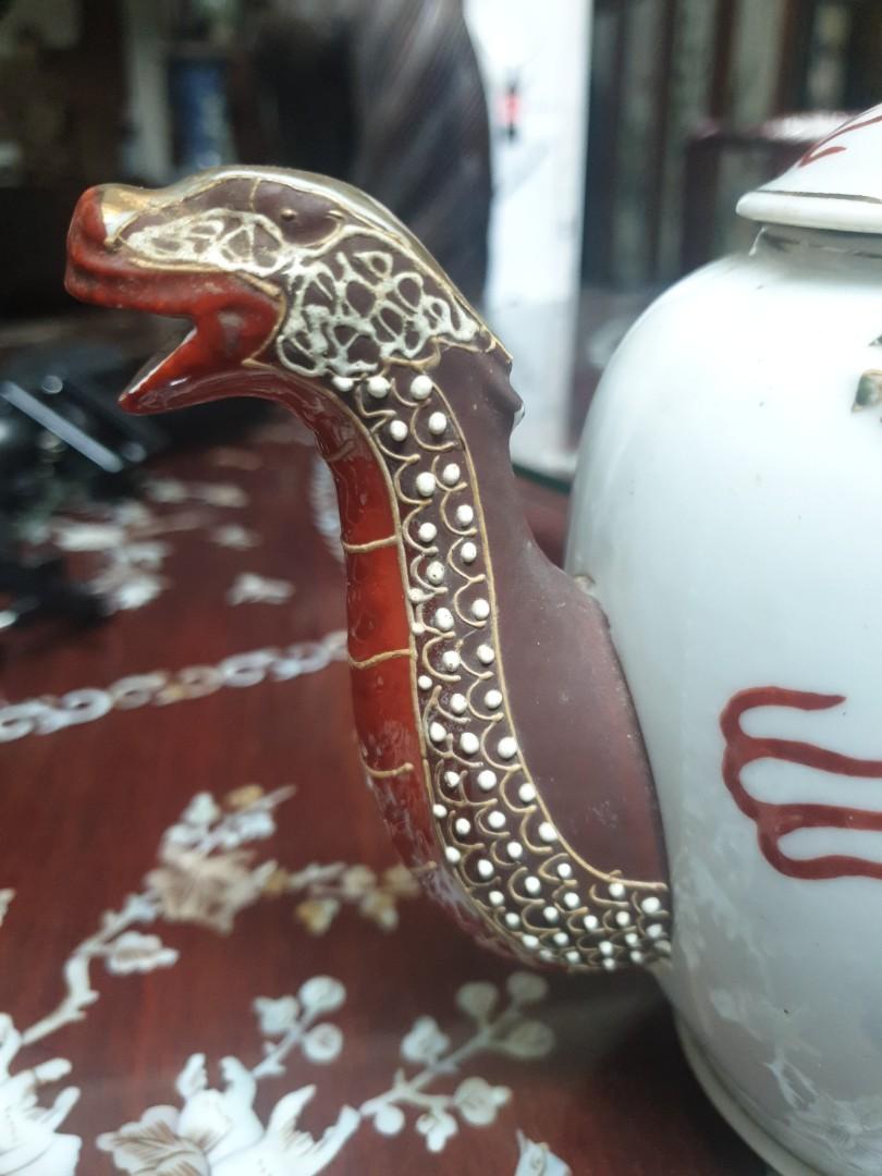japanese dragon teapot and sugar pot unique porcelain, Hobbies & Toys