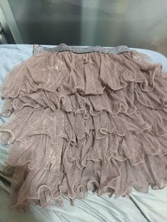 Japanese Style Dirty-Pink Ruffles Skirt 日系豆沙粉髒粉色層層蛋糕裙64221139744513110