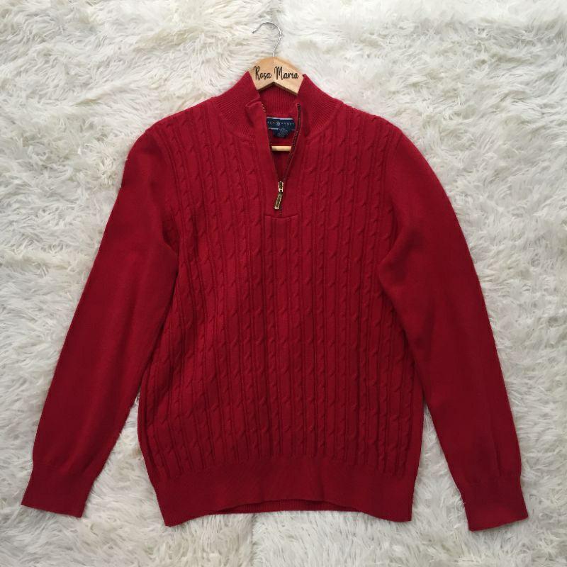 KAREN SCOTT Valentine Red Half Zipped Sweater