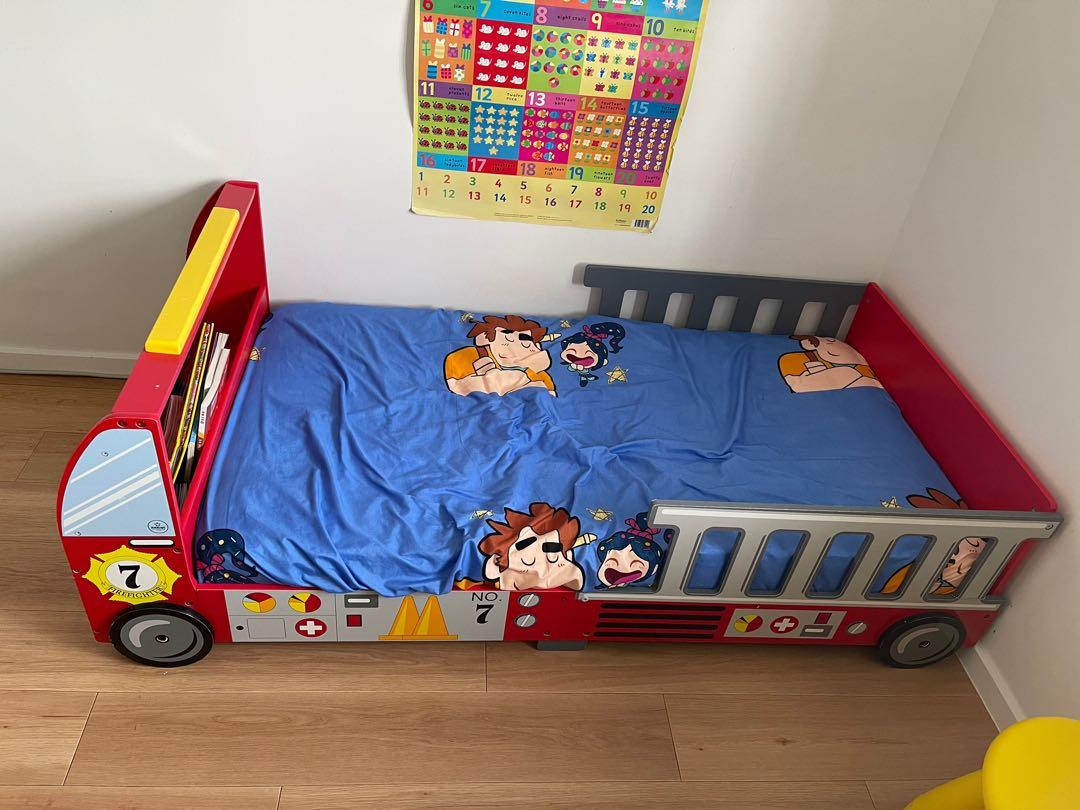KidKraft Firetruck Toddler Bed SEALY mattress