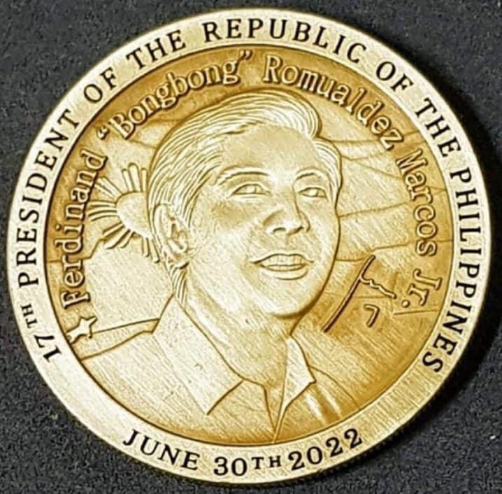 Marcos Duterte coin token medal (Category: Currency) located in Paranaque City. Submitted by jorgeramos878 (Listing ID 1160575103, Image 1). Description: Only 500pcs minted Private mint Plus delivery or shipping fee.