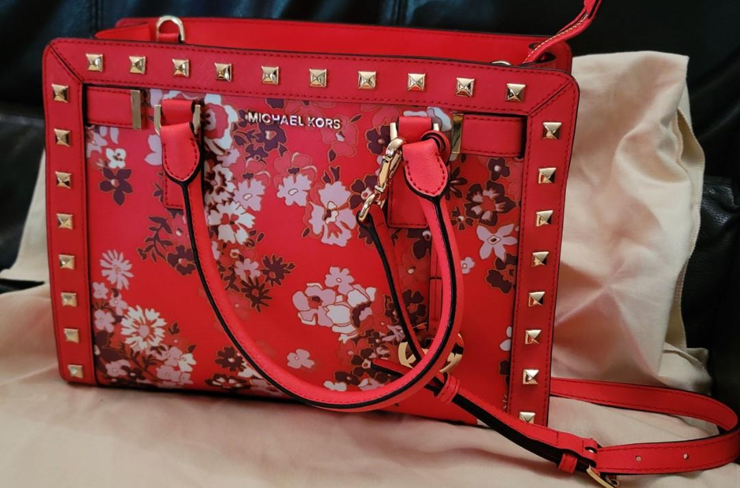 Michael kors red flower bag outlet