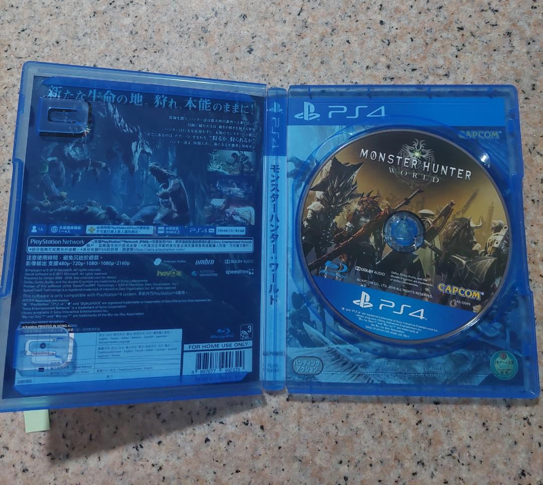 Monster Hunter World PS4 games (Category: PlayStation) located in Bacoor. Submitted by helloyellow79 (Listing ID 1160629454, Image 2). Description: Monster Hunter Worlf - Disc with no scratches - Original, Legit as bought from Data Blitz Price: P600+ for shipping Mode of Payment: Gcash Mode of Delivery: J&T / GGX (we can discuss if you have a preferred method but no shopee pls) Rfs: finished the game Feel free to message me for questions, I updat