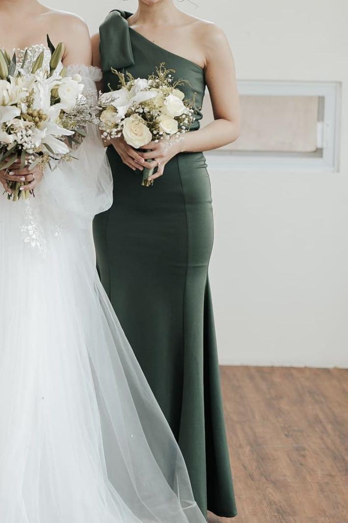 Neoprene bridesmaid sales gown