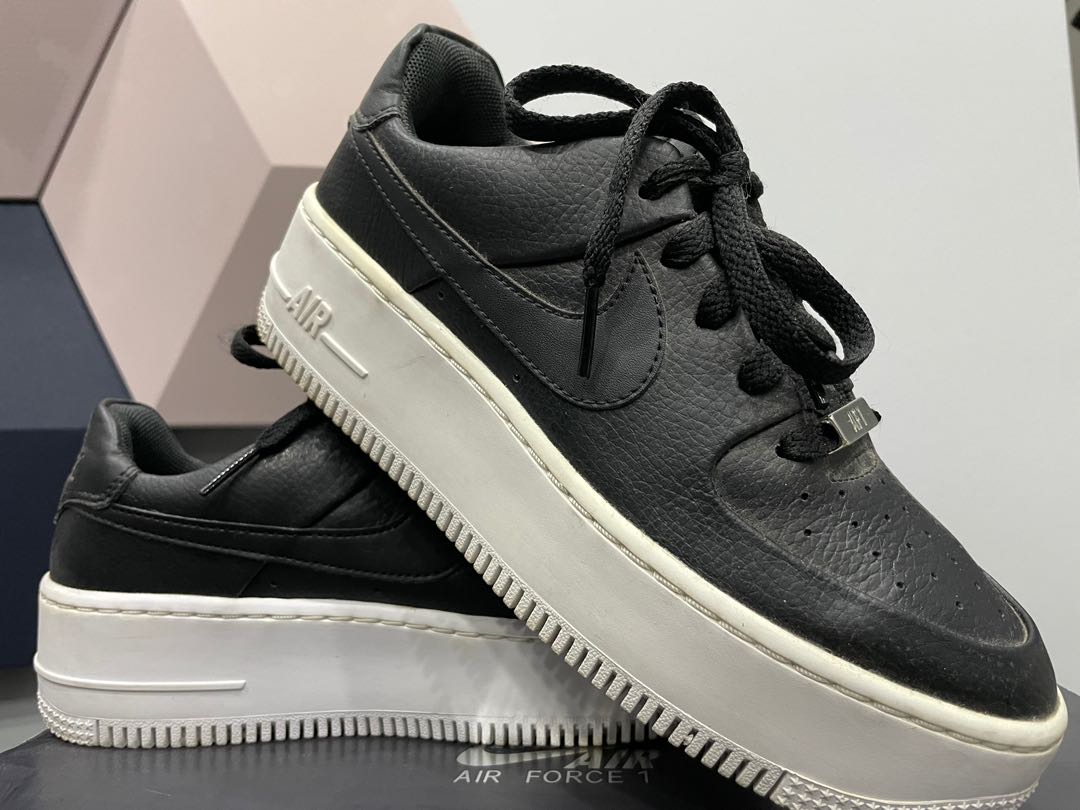 black and white platform air force 1