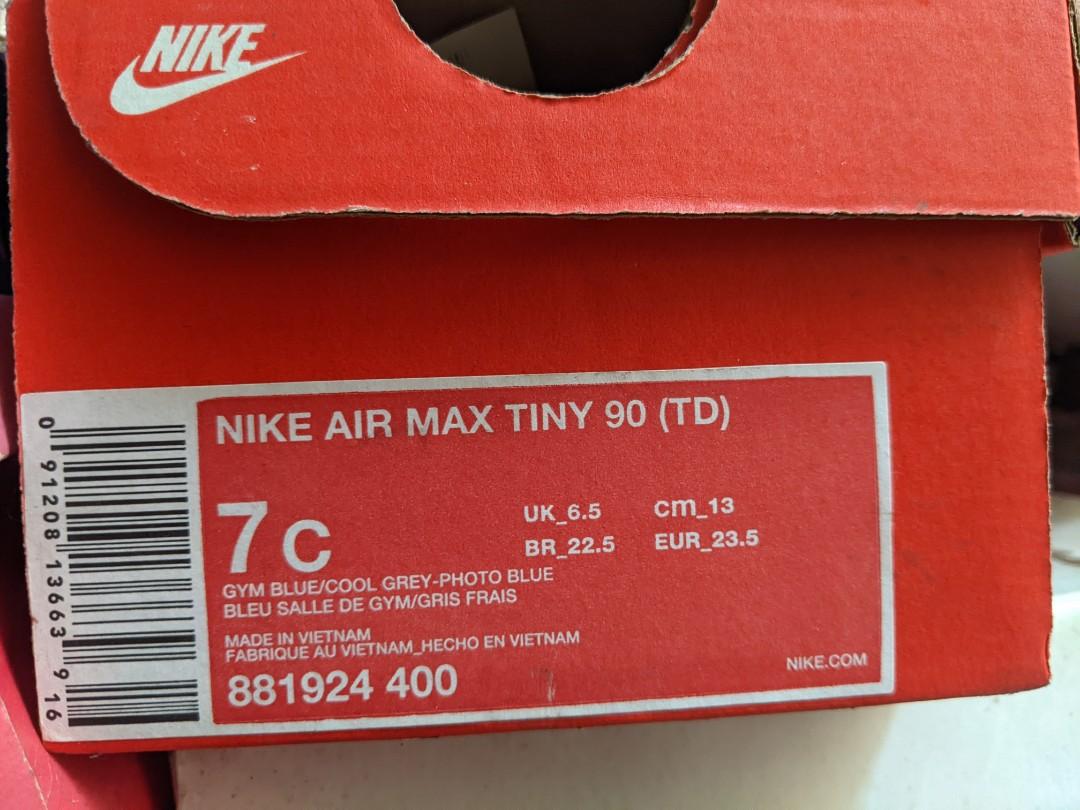 Nike Air Max Tiny 90 (TD) - Size 7C/23.5