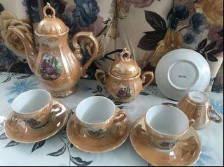 Pajangan Tea set lawasan vintage antik mewah gold mengkilap preloved import japan murah #AutoCuan