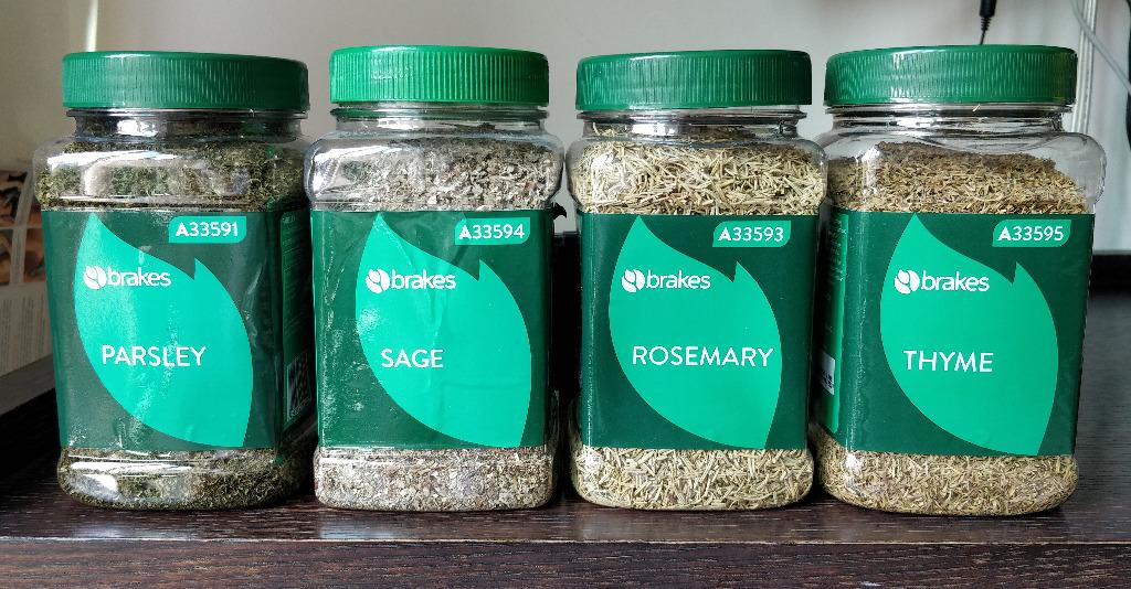 Parsley, Sage, Rosemary, Thyme, Paprika, Basil & Italian Seasoning