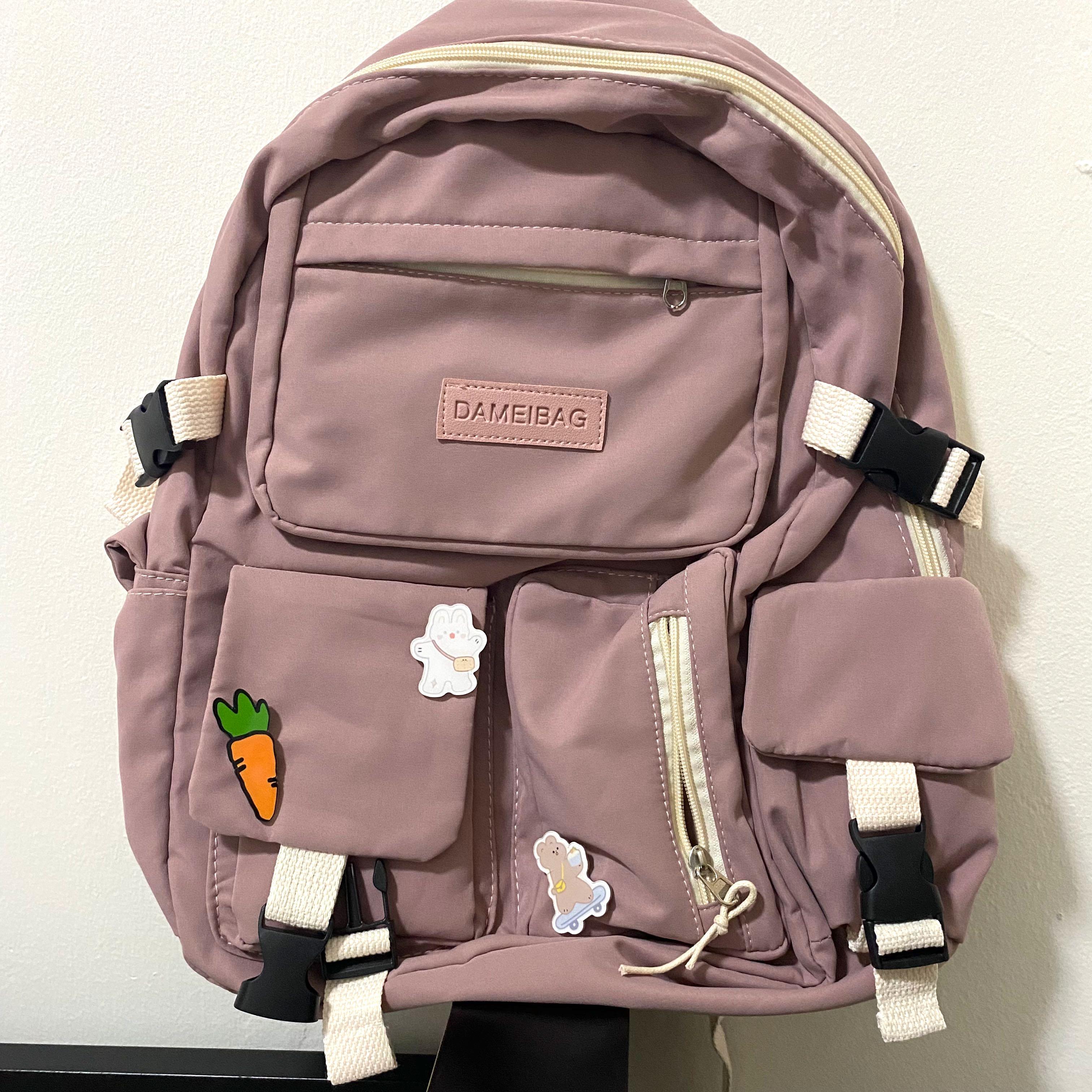 korean backpack pink