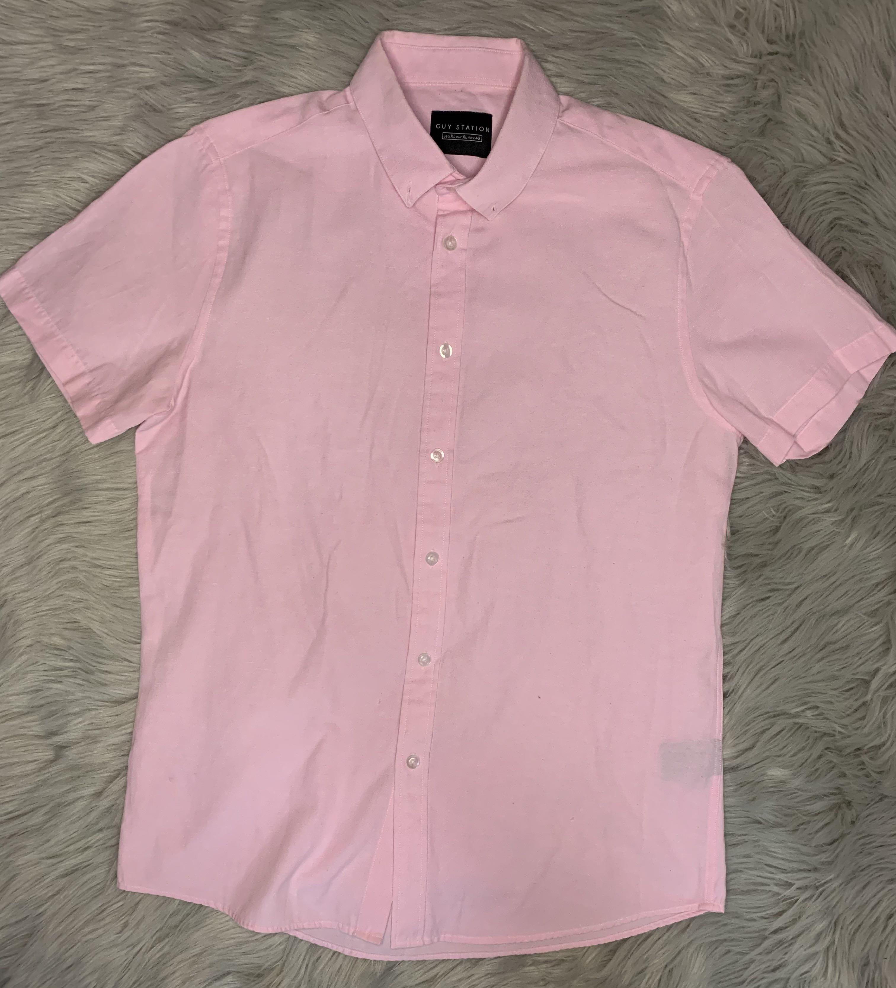 Pink polo button down store