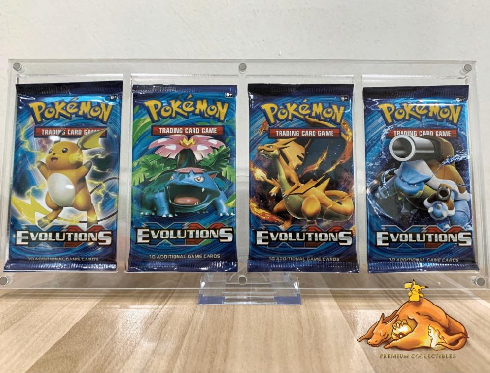Pokemon TCG Evolutions Booster Pack Art set Lot of 4 Factory sealed,  Hobbies & Toys, Toys & Games on Carousell