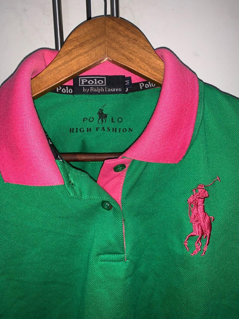 Green and pink outlet polo shirt