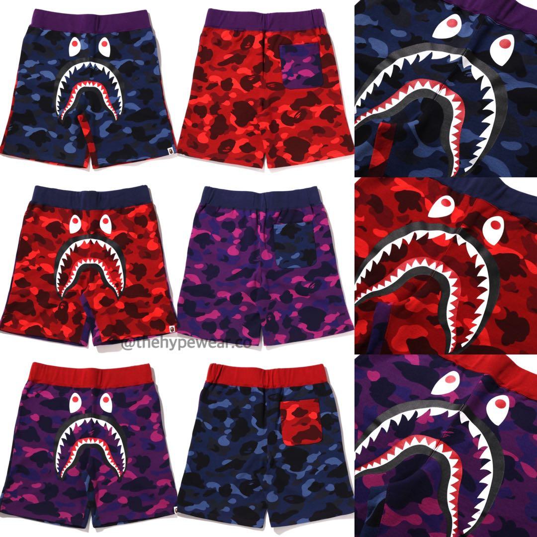 Preorder BAPE Camo Shark Sweat Shorts Men s Fashion Bottoms