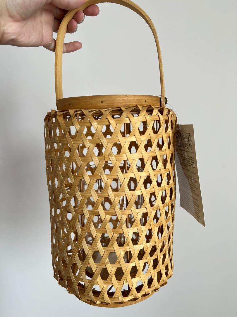 Primark Home Natural Wicker Rattan Lantern Candle Holders / Bakul