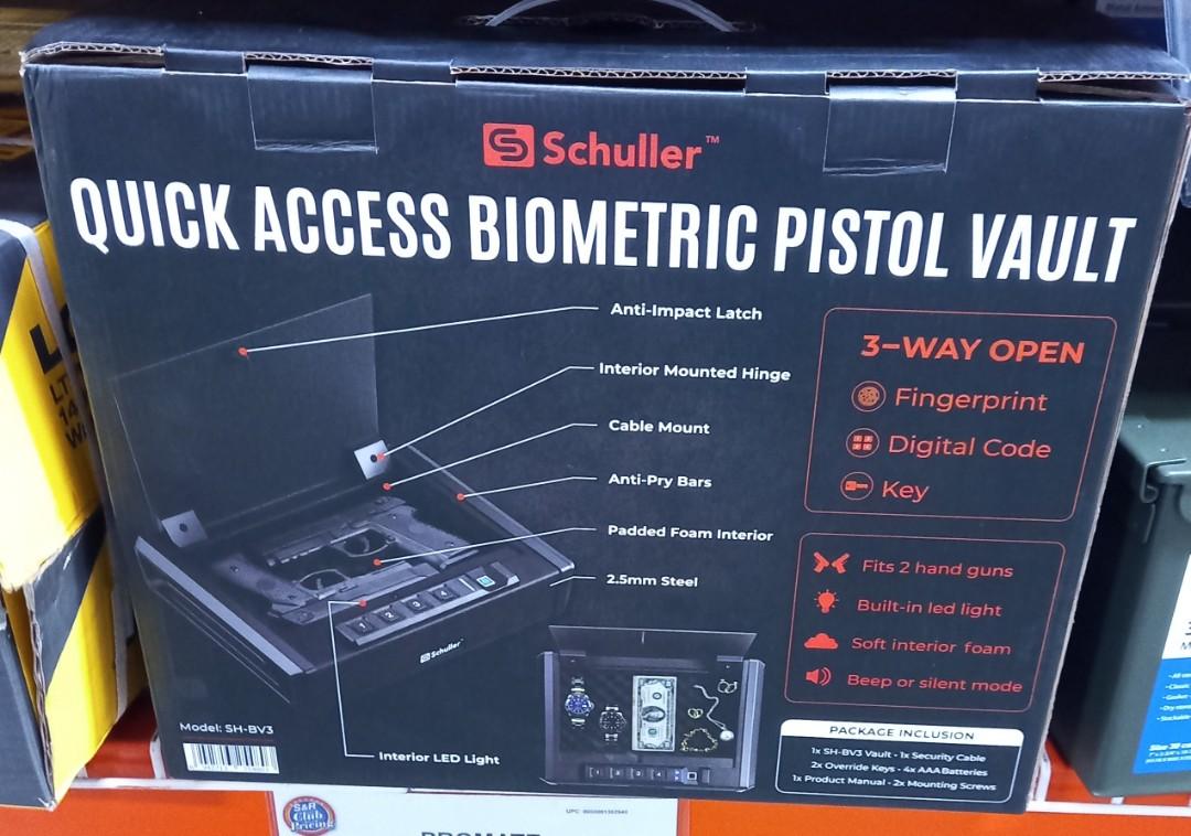 Quick Access Biometric Pistol Vault Gun Safe Vault (Category: Other Sports Equipment and Supplies) located in Manila. Submitted by raineshop77 (Listing ID 1160473509, Image 1). Description: Gun Safety Volt Schuller Brand 3 way tomopen Biometric Key digital code Brand New.