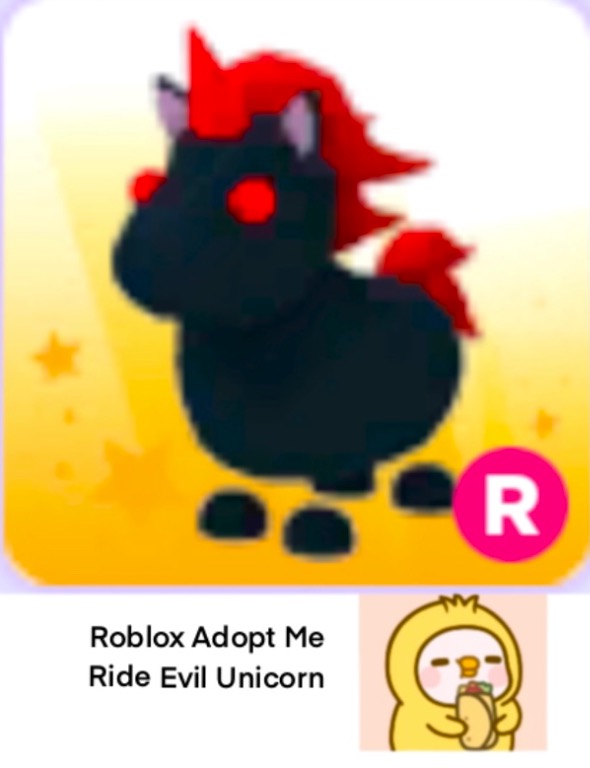 Roblox Adopt Me Ride Evil Unicorn, 電子遊戲, 遊戲機配件, 遊戲週邊商品 Carousell