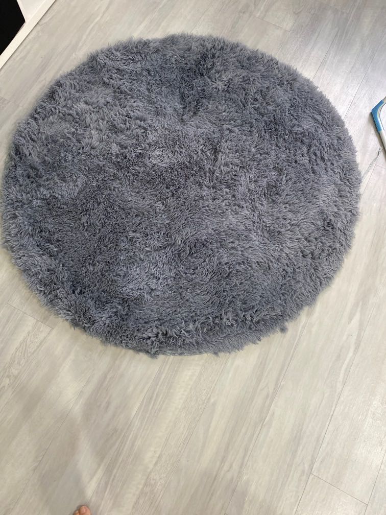 Round grey Carpet ideal put in master room, Furniture & Home Living