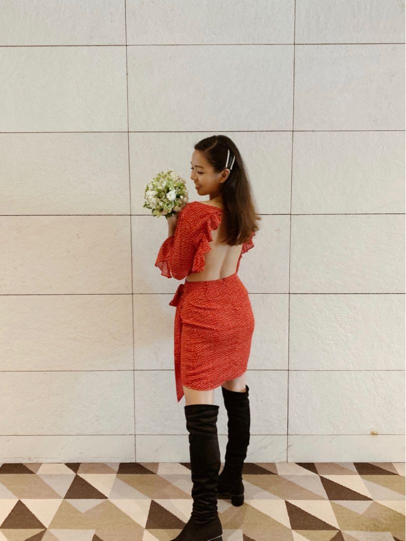 Sabo skirt red polka dot dress online