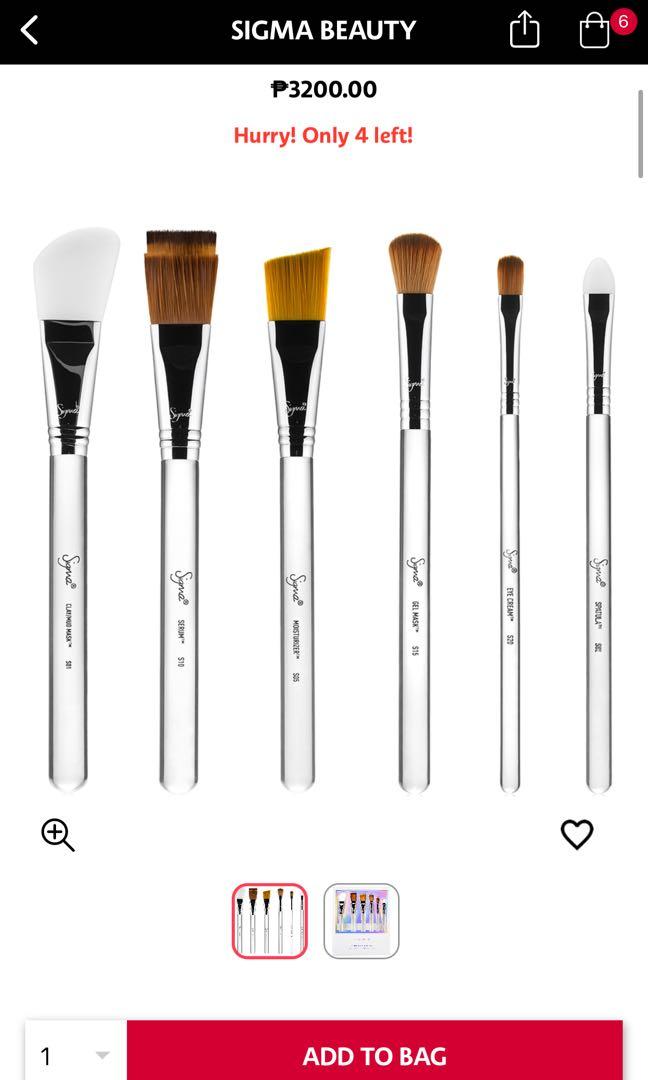Sigma Skin care Brushes (Category: Face Care) located in Manila. Submitted by chelseaaudrey (Listing ID 1160510487, Image 2). Description: Sigma Brushes 3pcs left stocked and unused Authentic from Sephora worth 3200 for the set.