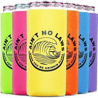Skinny Can Coozie Slim Can Cooler for Slim Beer & Hard Seltzer, Can Cooler Sleeve No Laws