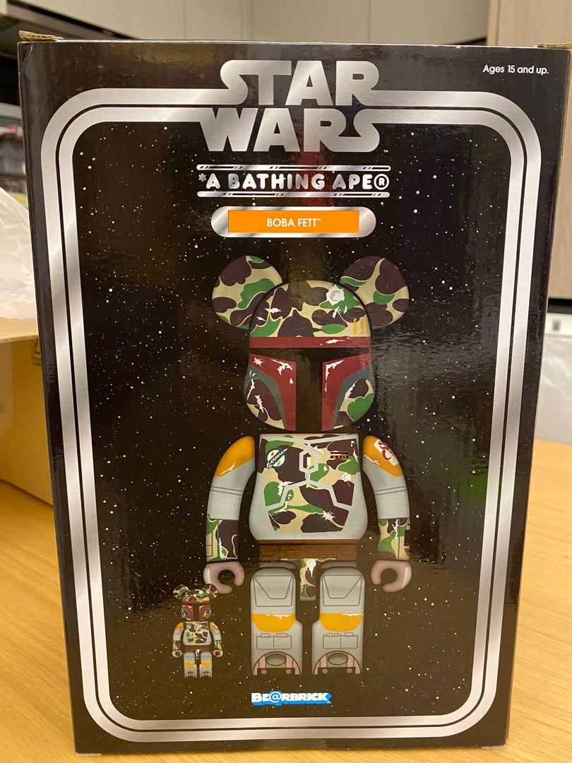 Star Wars Bearbrick 400%+ 100% BAPE(R) BOBA FETT, 興趣及遊戲, 玩具