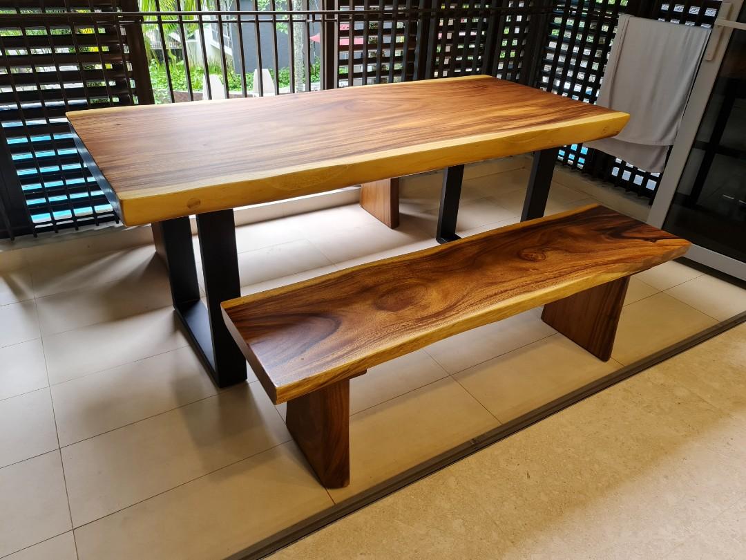 Suar wood dining table, Furniture & Home Living, Furniture, Tables