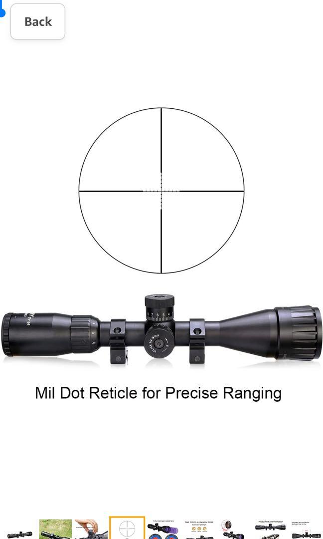 SVBONY SV166 Rifle Scope 39x40 AO, Rifle Scopes for Hunting, Spring
