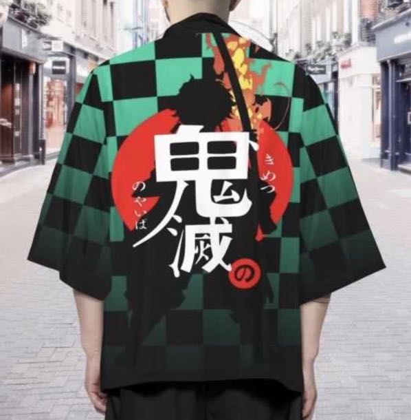 Tanjiro Kamado Kimono KNY Robe Anime Coat Cosplay Costumes, Men's Fashion,  Tops & Sets, Sets & Coordinates on Carousell