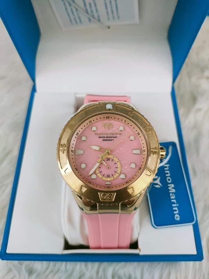 TechnoMarine Cruise Monogram Women s 44mm Pink Mother of Pearl Watch TM 120005