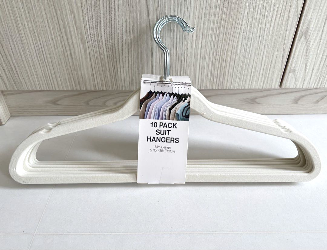 Set of 10 Textured Cloth Hangers