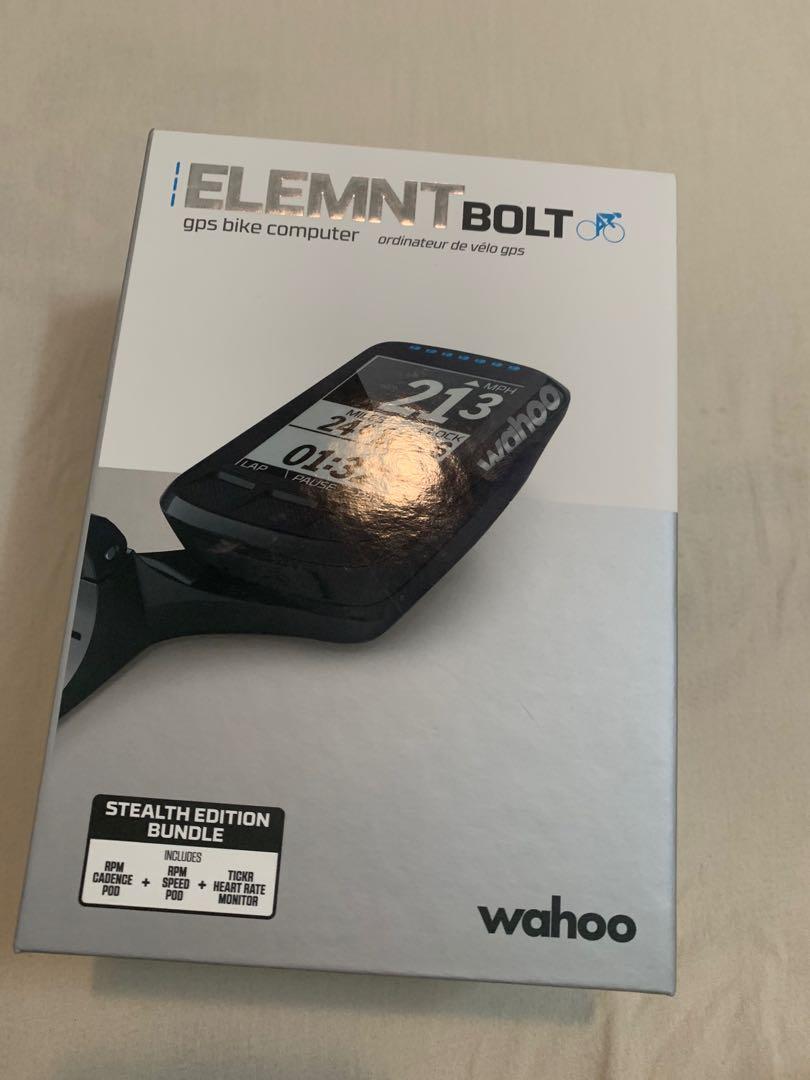Wahoo elemnt bolt stealth edition bundle Sports Equipment Bicycles Parts Parts Accessories on Carousell