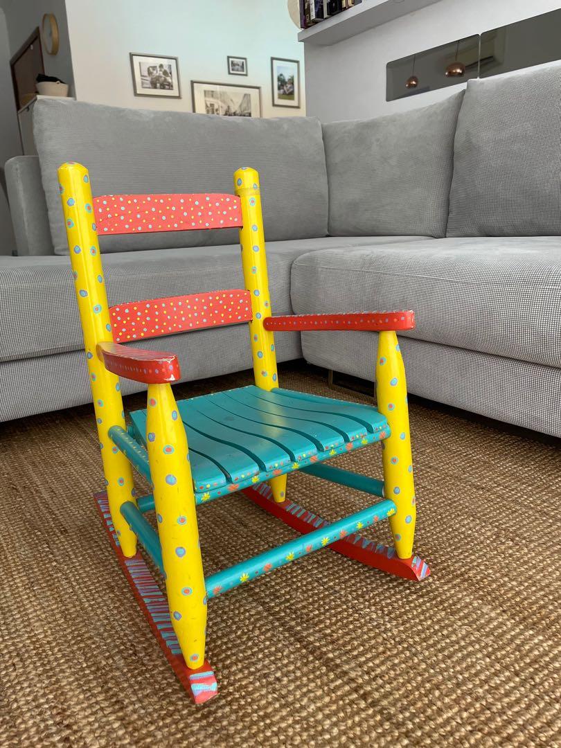 Hand painted rocking chair top