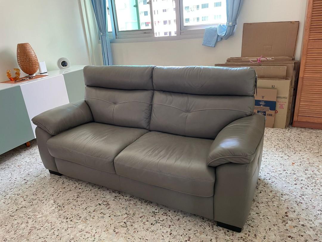 Zamora 3 seater half leather sofa, Furniture & Home Living, Furniture