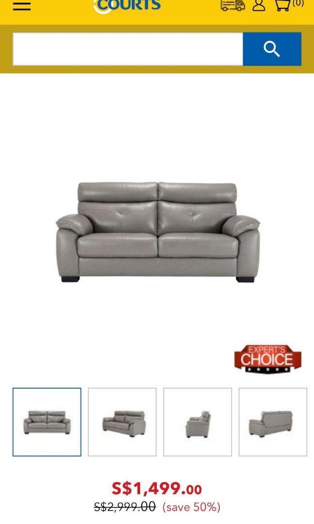 Zamora 3 seater half leather sofa, Furniture & Home Living, Furniture, Sofas on Carousell