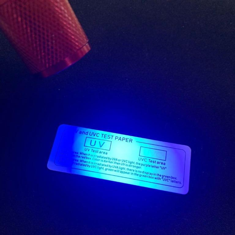 10 pcs UV-C and UV light detector test cards, thin, reusable strips, no ...
