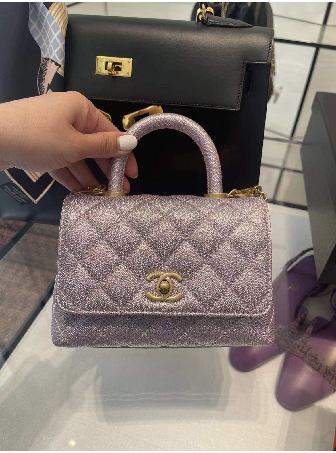Chanel 2021 Extra Mini Iridescent Coco Handle Bag - Metallic