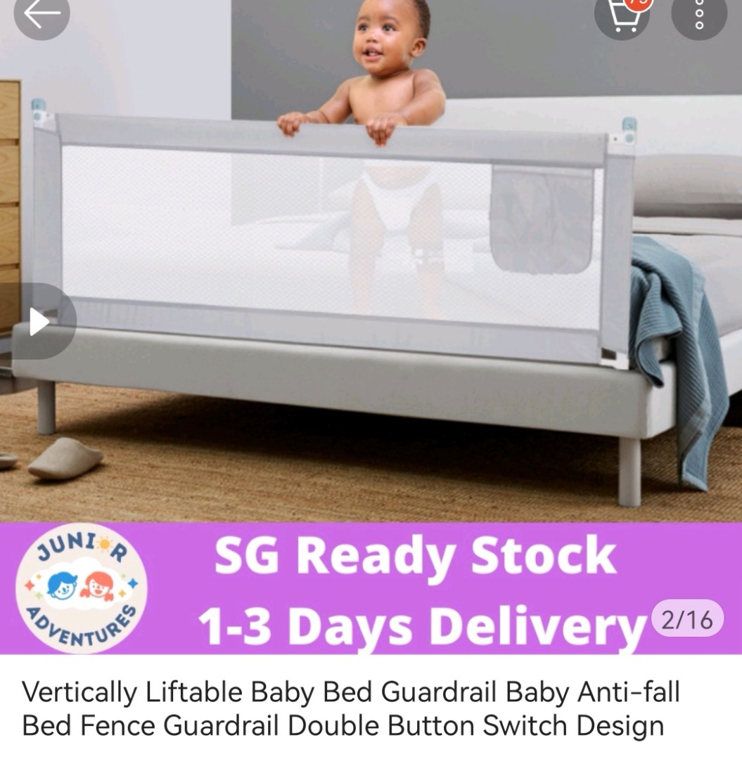 2 BABY BED GUARD RAIL, Babies & Kids, Baby Nursery & Kids Furniture