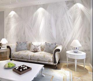 White feather wallpaper mural 
