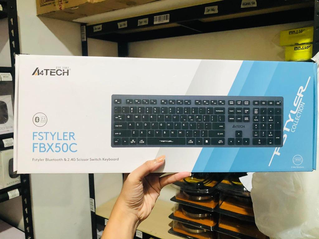 A4Tech Fstyler FBX50C Bluetooth & 2.4G Scissor Switch Keyboard Black ...