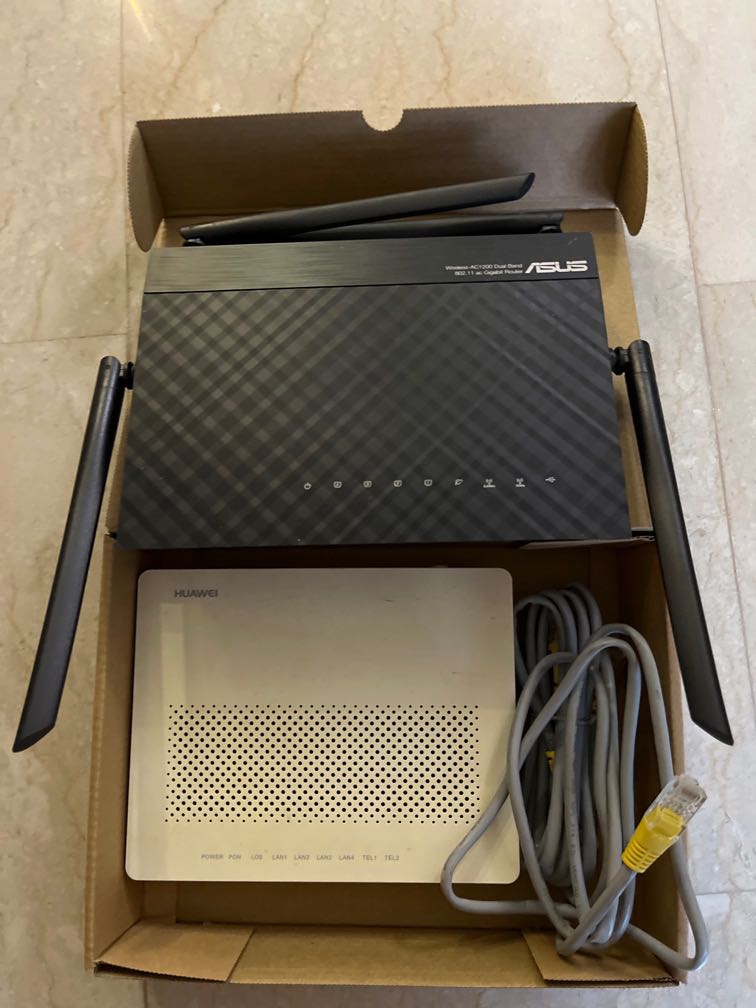 Ac200 Router ASUS AC200 modem and Huawei router, Computers & Tech, Parts ...